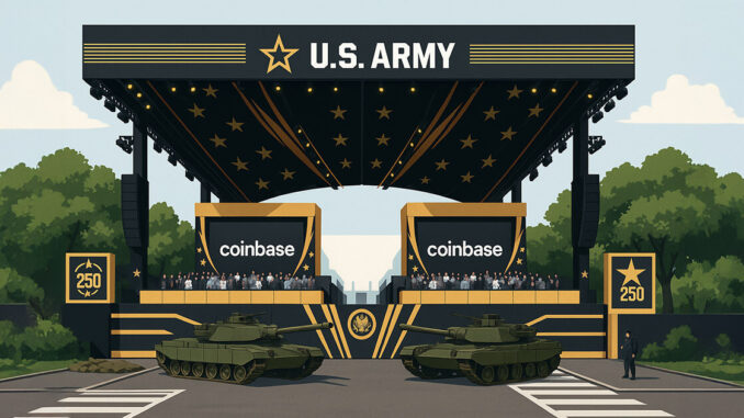 Coinbase’s sponsorship of Trump’s military parade sparks debate over crypto’s Coinbase’s sponsorship of Trump’s military parade sparks debate over crypto’s anti-establishment roots