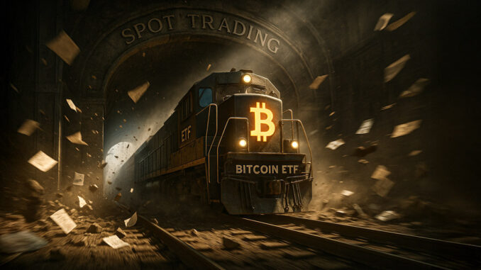 ETFs now shape US Bitcoin trading more than spot exchanges ETFs now shape US Bitcoin trading more than spot exchanges