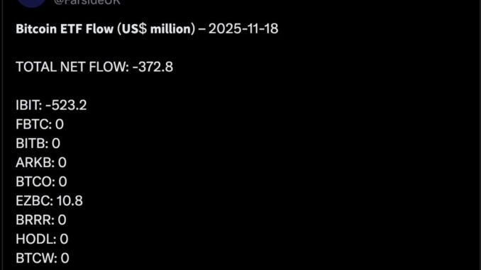BlackRock’s Bitcoin ETF Sees Record $523M Outflow Amid Market Downturn