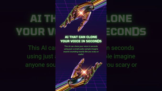 AI That Can Clone Your Voice in Seconds #ainews #technology #viralshortsvideo