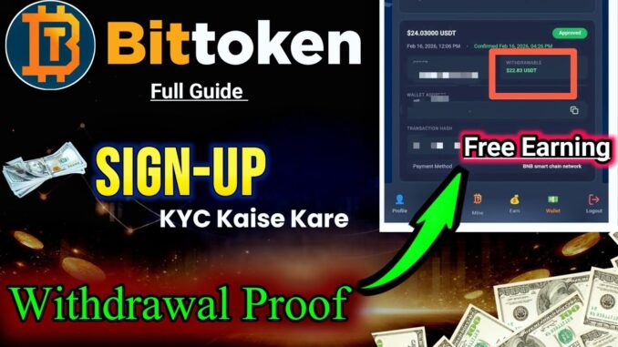 Bittoken Mining App Account Kaise Banaye |  Bittoken KYC Verification | Bittoken App Guide