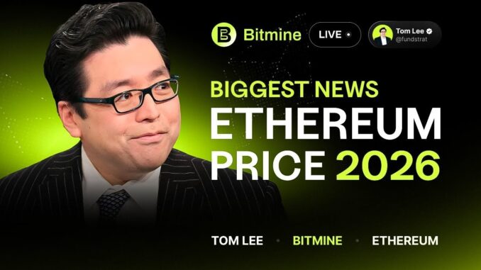 LIVE: Tom Lee on BitMine Makes Massive Ethereum Move! This Speech Is a Game Changer for ETH Holders!