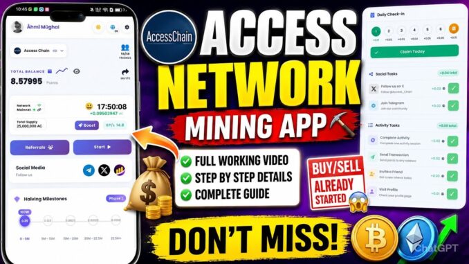 Access Network Mining App Full Tutorial 2026 | Step by Step Guide