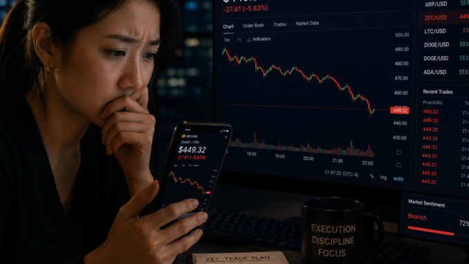 Analyst observing Zcash as it drops below $450