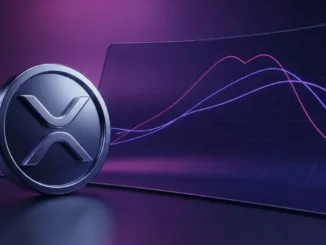 XRP-inspired token beside moving-average lines showing repeated golden and death cross cycles