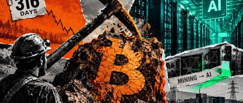 Bitcoin has gone 316 days without a hashrate high