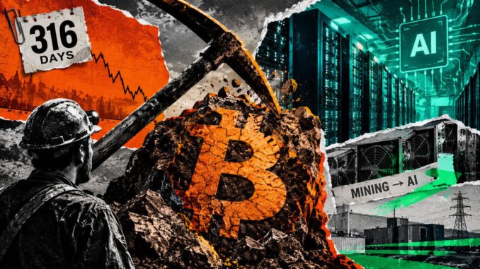 Bitcoin has gone 316 days without a hashrate high