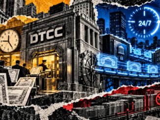DTCC converts securities through a weekday vault gate, while tokenized assets move 24/7 between registered institutional wallets.