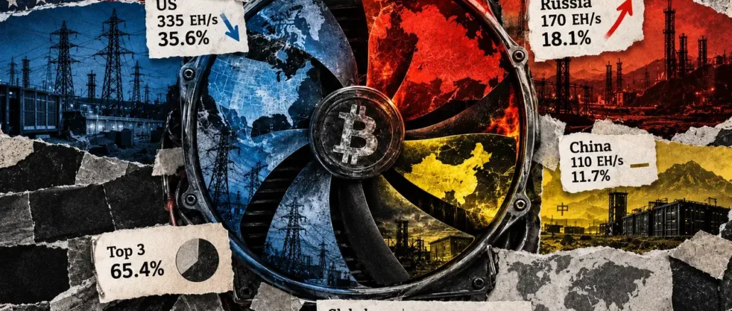 3 countries control 66% of Bitcoin mining, but 1 rival is gaining